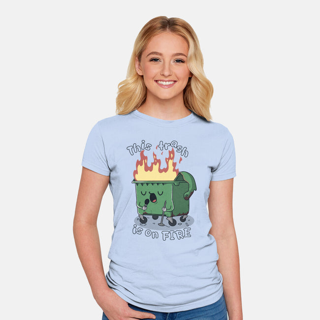 Is On Fire-Womens-Fitted-Tee-Claudia