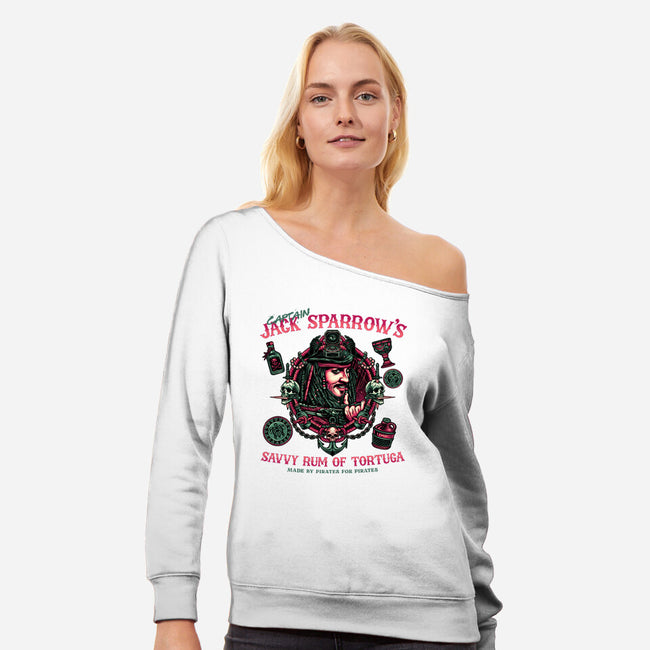 Savvy Rum-Womens-Off Shoulder-Sweatshirt-glitchygorilla