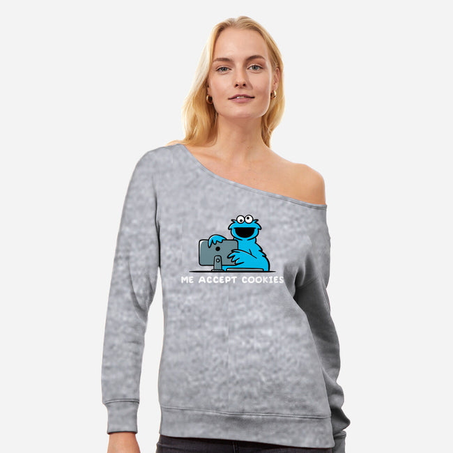 Me Accept Cookies-Womens-Off Shoulder-Sweatshirt-damglynn