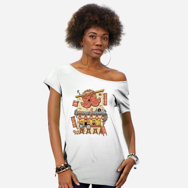 Takoyaki House-Womens-Off Shoulder-Tee-vp021