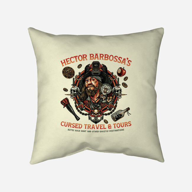 Cursed Travel And Tours-None-Removable Cover-Throw Pillow-glitchygorilla