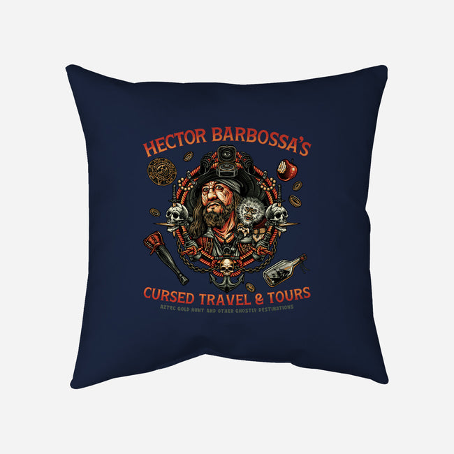 Cursed Travel And Tours-None-Removable Cover-Throw Pillow-glitchygorilla