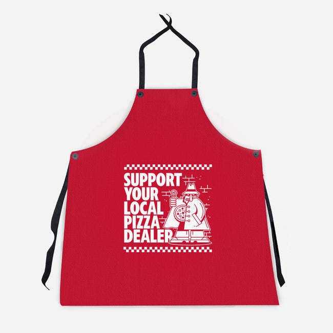 Support Your Local Pizza Dealer-Unisex-Kitchen-Apron-demonigote