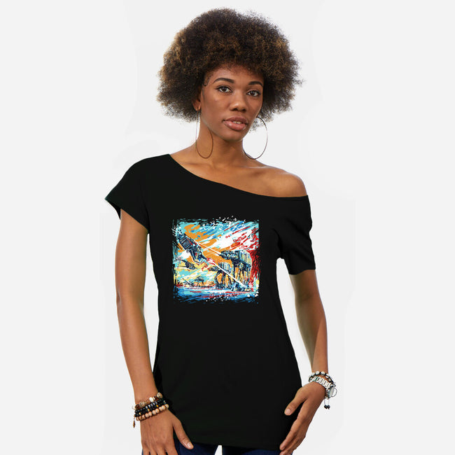 Hoth Painting-Womens-Off Shoulder-Tee-zascanauta