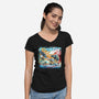 Hoth Painting-Womens-V-Neck-Tee-zascanauta