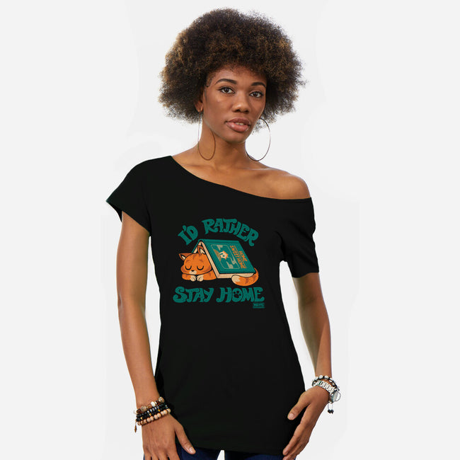 Rather Stay Home-Womens-Off Shoulder-Tee-worlddominationforcats