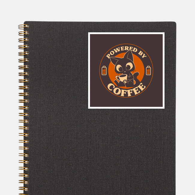 Powered By Coffee Cat-None-Glossy-Sticker-worlddominationforcats