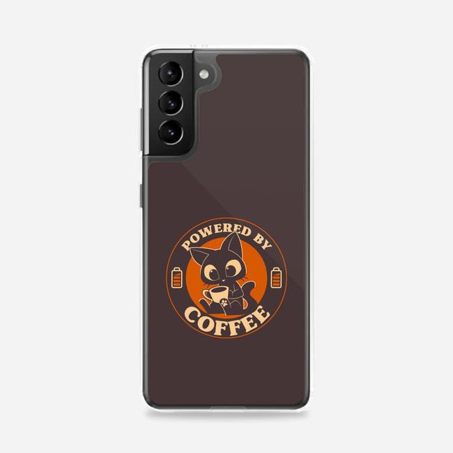 Powered By Coffee Cat-Samsung-Snap-Phone Case-worlddominationforcats