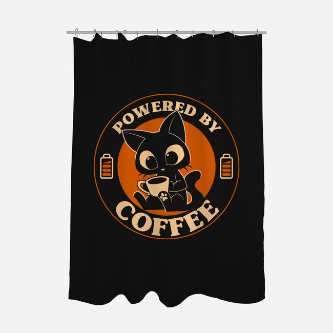 Powered By Coffee Cat-None-Polyester-Shower Curtain-worlddominationforcats