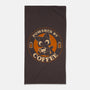 Powered By Coffee Cat-None-Beach-Towel-worlddominationforcats