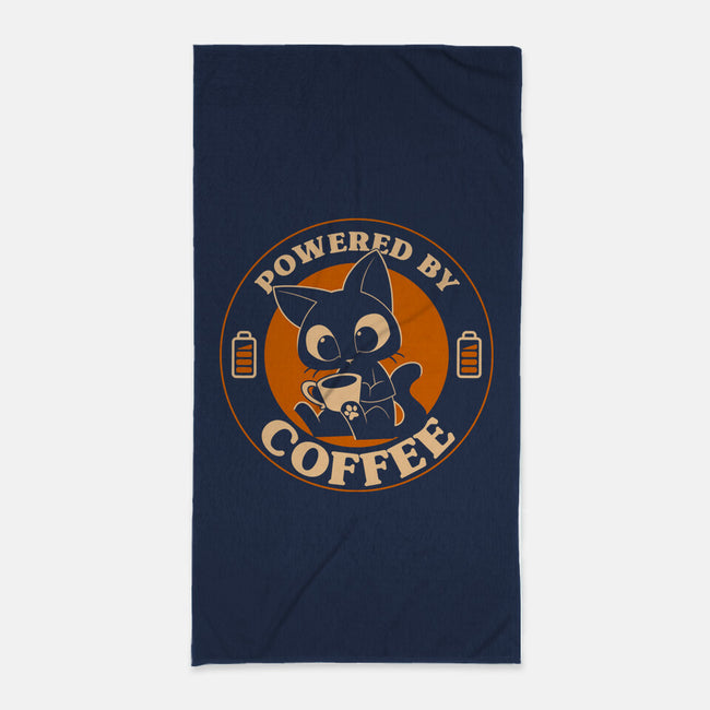 Powered By Coffee Cat-None-Beach-Towel-worlddominationforcats