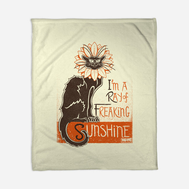 Ray Of Freaking Sunshine Cats-None-Fleece-Blanket-worlddominationforcats