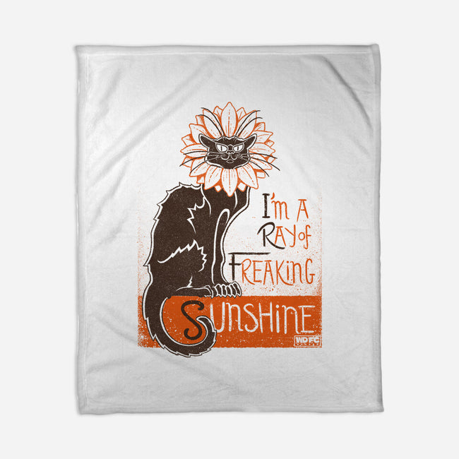 Ray Of Freaking Sunshine Cats-None-Fleece-Blanket-worlddominationforcats