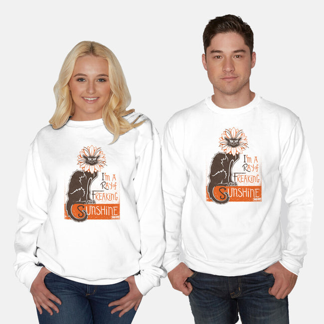 Ray Of Freaking Sunshine Cats-Unisex-Crew Neck-Sweatshirt-worlddominationforcats