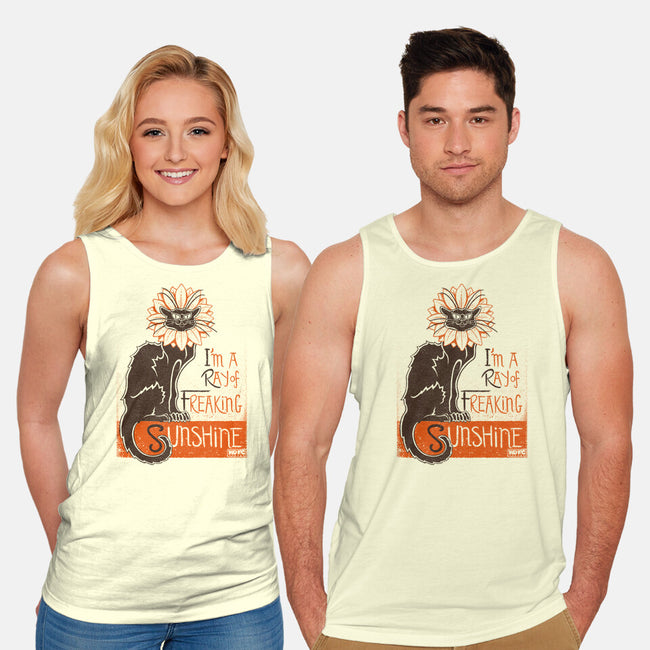 Ray Of Freaking Sunshine Cats-Unisex-Basic-Tank-worlddominationforcats