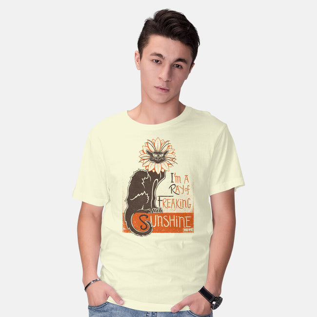 Ray Of Freaking Sunshine Cats-Mens-Basic-Tee-worlddominationforcats