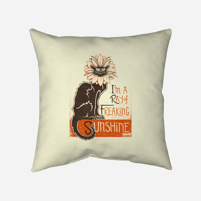 Ray Of Freaking Sunshine Cats-None-Removable Cover-Throw Pillow-worlddominationforcats