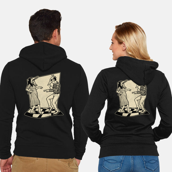 Ghost Couple Dance-Unisex-Zip-Up-Sweatshirt-Studio Mootant