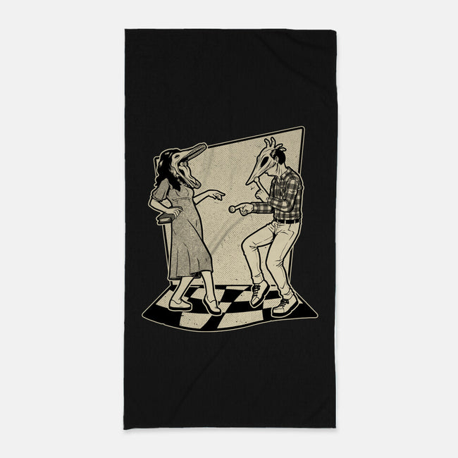 Ghost Couple Dance-None-Beach-Towel-Studio Mootant