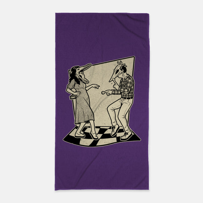 Ghost Couple Dance-None-Beach-Towel-Studio Mootant