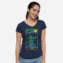 Leo Tarot Card-Womens-V-Neck-Tee-naomori