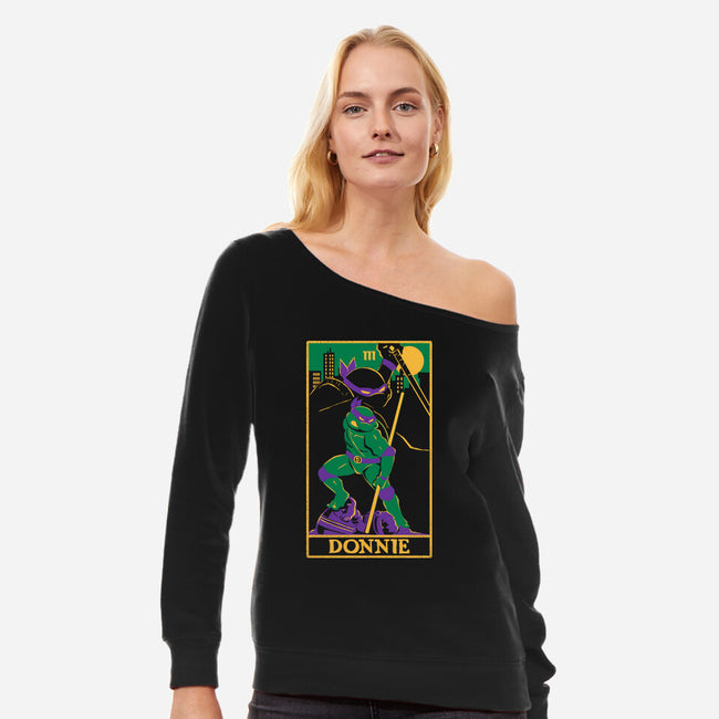 Donnie Tarot Card-Womens-Off Shoulder-Sweatshirt-naomori