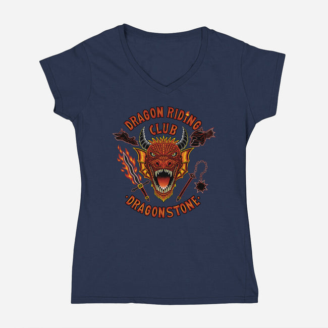 Dragon Riding Club-Womens-V-Neck-Tee-rmatix