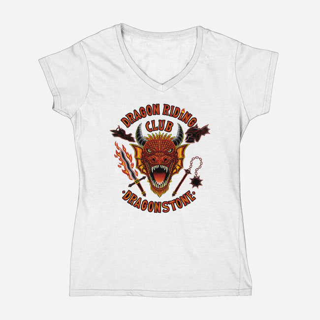 Dragon Riding Club-Womens-V-Neck-Tee-rmatix