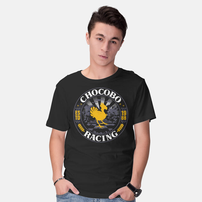 Chocobo Racing-Mens-Basic-Tee-rocketman_art