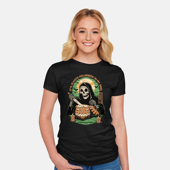 Reaper Halloween In My Soul-Womens-Fitted-Tee-Studio Mootant