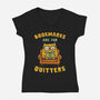 Bookmarks Are For Quitters-Womens-V-Neck-Tee-kg07