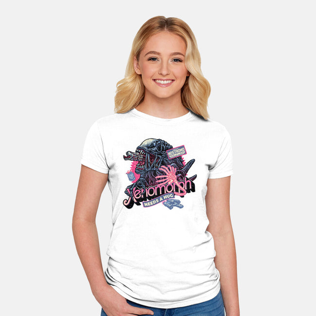 Out Of This World Terror-Womens-Fitted-Tee-glitchygorilla