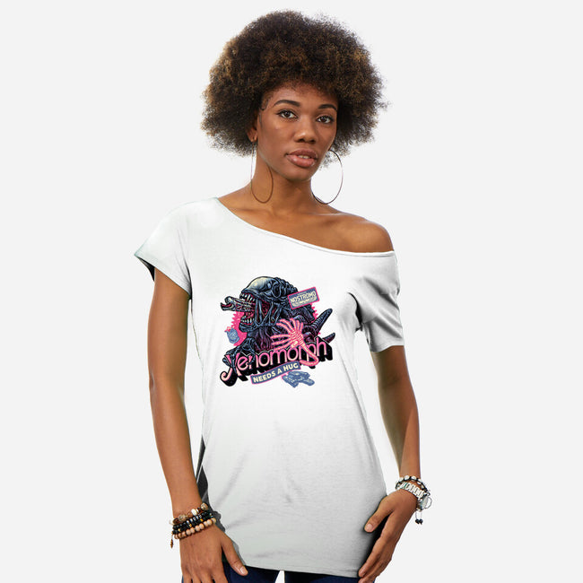 Out Of This World Terror-Womens-Off Shoulder-Tee-glitchygorilla