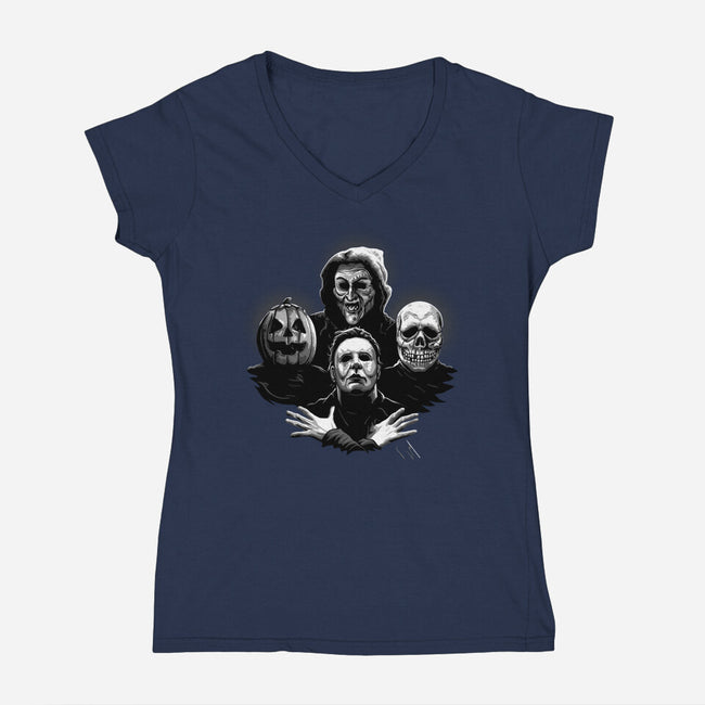 Halloween Rhapsody-Womens-V-Neck-Tee-daobiwan