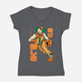 Halloween Fun-Womens-V-Neck-Tee-Hafaell