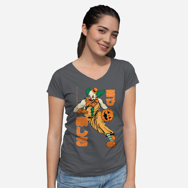 Halloween Fun-Womens-V-Neck-Tee-Hafaell