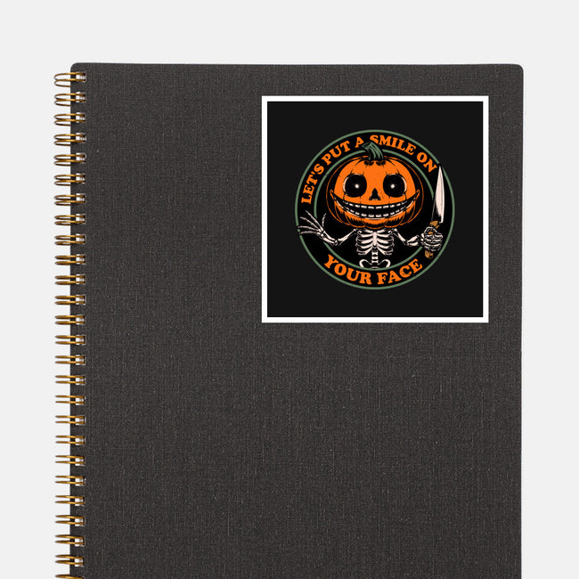 Smiling Creepy Pumpkin-None-Glossy-Sticker-Studio Mootant