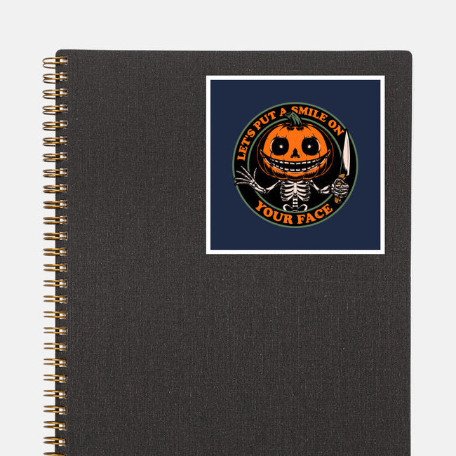 Smiling Creepy Pumpkin-None-Glossy-Sticker-Studio Mootant