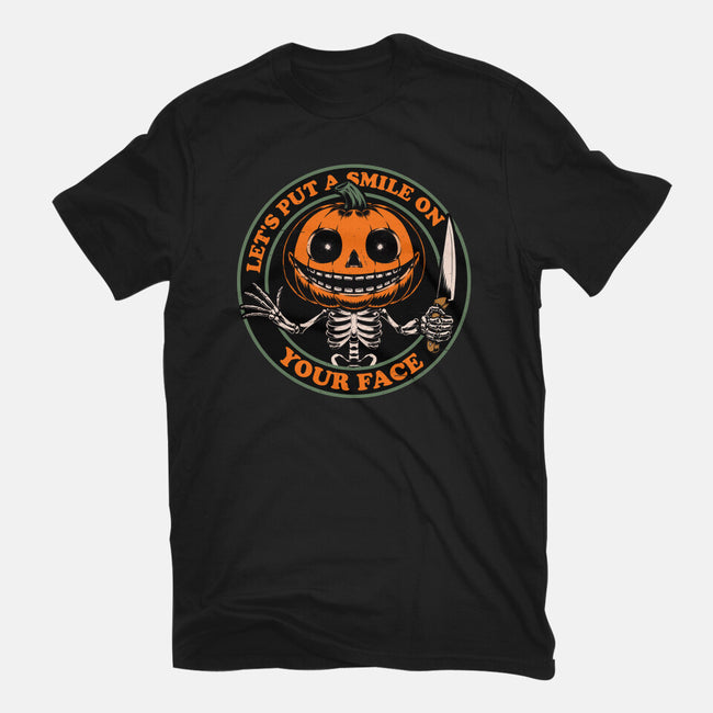 Smiling Creepy Pumpkin-Youth-Basic-Tee-Studio Mootant