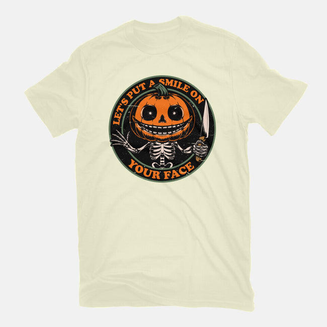 Smiling Creepy Pumpkin-Mens-Basic-Tee-Studio Mootant