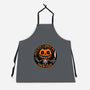 Smiling Creepy Pumpkin-Unisex-Kitchen-Apron-Studio Mootant