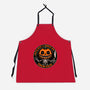 Smiling Creepy Pumpkin-Unisex-Kitchen-Apron-Studio Mootant