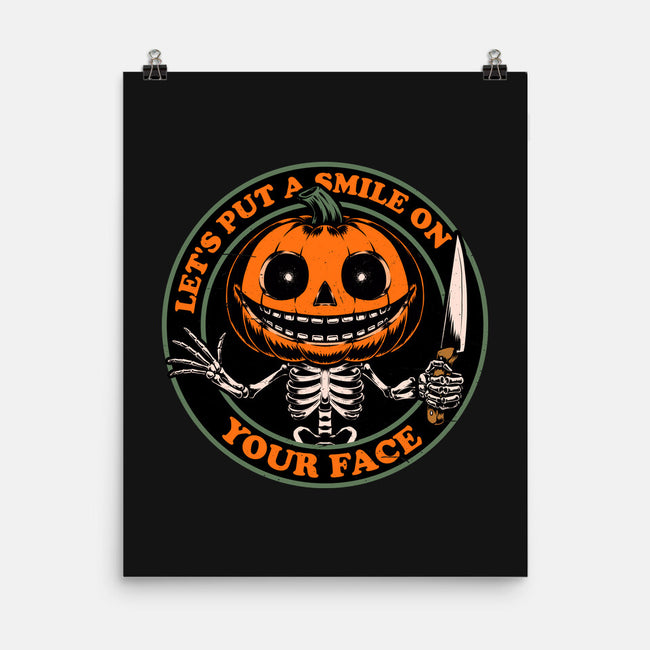 Smiling Creepy Pumpkin-None-Matte-Poster-Studio Mootant