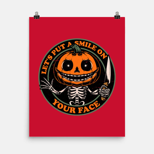 Smiling Creepy Pumpkin-None-Matte-Poster-Studio Mootant