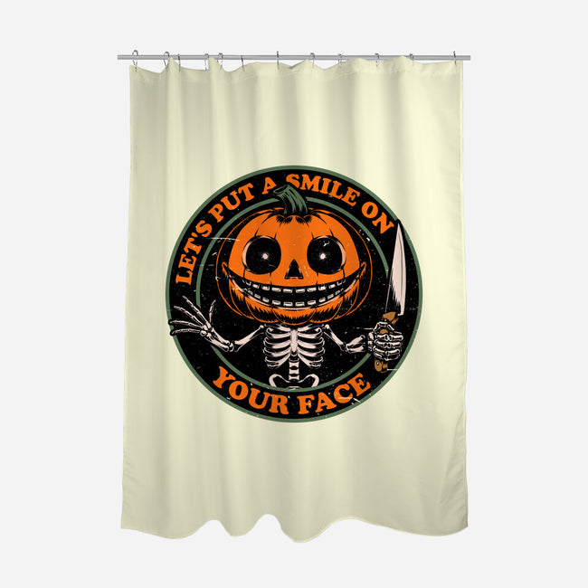 Smiling Creepy Pumpkin-None-Polyester-Shower Curtain-Studio Mootant