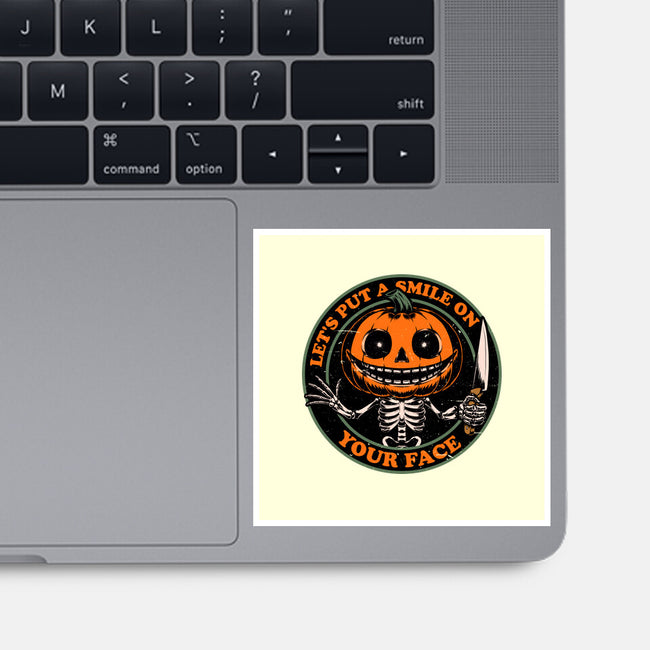 Smiling Creepy Pumpkin-None-Glossy-Sticker-Studio Mootant