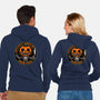 Smiling Creepy Pumpkin-Unisex-Zip-Up-Sweatshirt-Studio Mootant