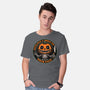 Smiling Creepy Pumpkin-Mens-Basic-Tee-Studio Mootant