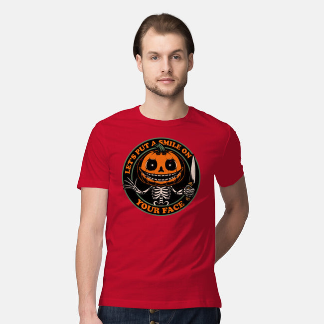 Smiling Creepy Pumpkin-Mens-Premium-Tee-Studio Mootant