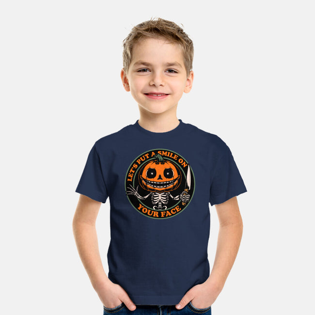 Smiling Creepy Pumpkin-Youth-Basic-Tee-Studio Mootant